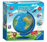 Puzzle 3D Ravensburger pour Enfant - Globe terrestre - 180 pièces - Thème Voyage et cartes
