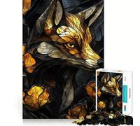 Puzzle 3D Renard Vitrail pour Adultes 1000 Pièces Renforce la mémoire, soulage Le Stress, Bords de qualité supérieure, œuvre d'art 50x75cm