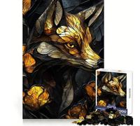 Puzzle 3D Renard Vitrail pour Adultes 1000 Pièces Renforce la mémoire, soulage Le Stress, Bords de qualité supérieure, œuvre d'art 50x75cm