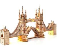 Puzzle 3D - RETRO - Tower Bridge - Bois - LED - 113 pièces