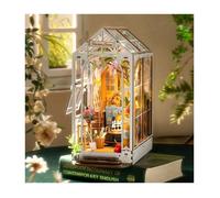 Puzzle 3D - ROBOTIME Book Nook Kit avec lumière LED(Holiday Garden House), DIY serre-livres pour décorer une bibliothèque