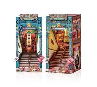 Puzzle 3D - ROBOTIME Book Nook Kit avec lumière LED(Street Scene), serre-livres à monter soi-même pour décorer une étagère