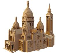 Ensemble de Puzzle 3D CARTONIC - Sacré-Coeur Basilica - Paris - Puzzle 3D en Carton - Le Carton se transforme en Une Figure en Relief - Tous Les âges - 183 Pieces Cardboard 3D Jigsaw Puzzle