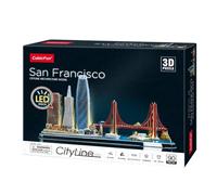 Puzzle 3D - San Francisco LED Cityline | Maquette A Construire | Puzzle 3D Adulte Et Puzzle 3D Enfant | Puzzle Enfant 8 Ans | Maquette Jouet Enfant | 90 Pièces