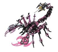 Puzzle 3D Scorpion Métal, 3D Metal Steampunk Mécanique Scorpion Model Kit (200+PCS/Rose et Noir)