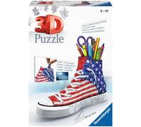 Ravensburger - Puzzle 3D Sneaker - American Style - Pot à Crayons - A partir de 8 Ans - 108 pièces numérotées à Assembler sans Colle - Accessoires Inclus - 12549