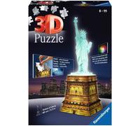 Puzzle 3D Statue de la Liberté illuminée - Ravensburger - Monument 108 pièces - sans colle - avec LEDS couleur - Dès 8 ans
