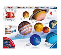 Ravensburger - Puzzles 3D Ball éducatif - Système Solaire - A partir de 6 Ans - 8 Puzzles Ronds à Assembler sans Colle - Accessoires de Finition Inclus - 11668
