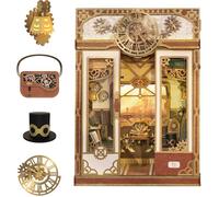 Tonecheer Kit Book Nook Scène Animée Cabine de Train Infini Puzzle 3D DIY Miniature Maisonnette en Bois pour Adultes avec Couvercle Anti-poussière（Fantaisie Vapeur）