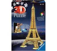 Puzzle 3D Tour Eiffel illuminée - Ravensburger - 216 pieces - sans colle - avec LEDS couleur - Des 10 ans