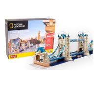 EXPLORA - Tower Bridge - Puzzles 3D - 540201-120 Pièces - Monument Historique - Niveau 5 - sans Colle Ni Ciseaux - Londres - Jeu de Construction - Licence National Géographic - À Partir de 8 Ans