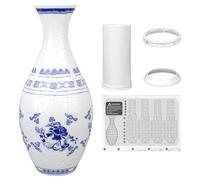 Puzzle 3D Vase, 160 Pièces Puzzle Vase à Fleurs ABS Jouet DIY Arrangements Floraux Décoration de la Maison Cadeau de Pendaison de Crémaillère pour Adultes (Bleu et Blanc)