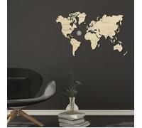 Puzzle 3D - WOODENCITY - Mappemonde - Bois naturel - 1 pièce - Thème Voyage et cartes