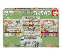 Puzzle 3x 500 pieces - Jardin a la campagne - EDUCA multicolore G