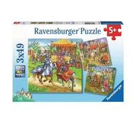 Puzzle 3x49 pcs chevaliers du moyen age