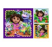 Puzzle 3x49 pieces - Pret pour l'exploration / Dora Bleu