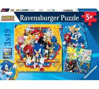 Puzzle 3x49 pièces Sonic le hérisson, à partir de 5 ans, 12001133, Ravensburger
