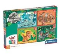 Clementoni - 4In1 Puzzle Jurassic World, Kinderpuzzels, 3-5 jaar, 21521