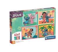 Puzzle 4 en 1 Stitch, Pour enfants à partir de 3 ans, Thème dessins animés, CLEMENTONI