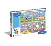 Clementoni | Puzzle Peppa Pig 4 en 1 pour Enfants 3 Ans+ |12-16-20-24 pièces |Supercolor | Développe Motricité, Observation & Logique | Carton Recyclé | Activité Éducative | Jeu de Société