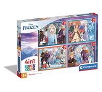 Puzzle 4 en 1 Disney Frozen Supercolor 12 à 24 Pièces 19x14 cm Dès 3 Ans | Assemblages progressifs avec les héroïnes Elsa Anna et Olaf | développe motricité fine et mémoire | idée cadeau enfant