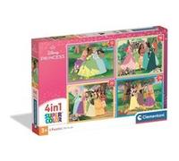 CLEMENTONI - Puzzle 4 en 1 - Disney Princess