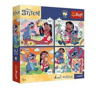 Trefl - Puzzle 4 en 1: Lilo&Point, Point Cosmique - 4 x 88 Pièces - Affiche Unique, Jeu de Quatre Puzzles pour Enfants à partir de 5 ans