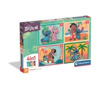 Puzzle 4 en 1 Stitch, Pour enfants à partir de 3 ans, Thème dessins animés, CLEMENTONI