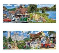Sortie en famille | Puzzle de 4 x 500 pièces | Puzzle multi-boîtes | Puzzle durable pour adultes | Planche 100 % recyclée de qualité supérieure | Excellent cadeau pour adultes | Gibsons Games