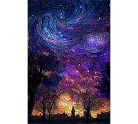 Puzzle 4000 Pièces Adulte Ciel Étoilé Abstrait - Pièces Parfaitement Imbriquées avec Lettres de Tri au Dos - sans Poussière - Grand Format 141x87 cm - Idée Cadeau Seniors