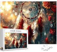 Puzzle 4000 Pièces Adultes, Attrape-rêves Puzzle Plume Motif Désign, Grand Bois Jigsaw 141x87cm Débutant Fille éducatif Challenge Toy avec Emballage Cadeau for Decoration Chambre Murale, Model232