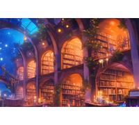 Puzzle 4000 pièces Adultes, Bibliothèque du château Puzzle Classiques 4000 pièces, 141x87cm Puzzles Impossible Difficile avec Poster, Magnifique Décoration Puzzle et Cadeaux Relaxant