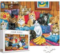 Puzzle 4000 Pièces Adultes, Chat Puzzle Animal Motif Désign, Grand Bois Jigsaw 141x87cm Débutant Fille éducatif Challenge Toy avec Emballage Cadeau for Decoration Chambre Murale, Cadeau Femme, Model55