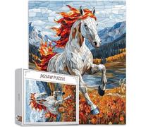 Puzzle 4000 Pièces Adultes, Cheval Puzzle Animal Motif Désign, Grand Bois Jigsaw 141x87cm Débutant Fille éducatif Challenge Toy Emballage Cadeau for Decoration Chambre Murale, Cadeau Femme, Model553