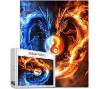 Puzzle 4000 Pièces Adultes, Dragon Puzzle Animal Motif Désign, Grand Bois Jigsaw 141x87cm Débutant Fille éducatif Challenge Toy Emballage Cadeau for Decoration Chambre Murale, Cadeau Femme, Model700