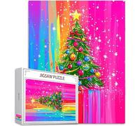 Puzzle 4000 Pièces Adultes, Graffiti Puzzle Arbre de Noël Motif Désign, Grand Bois Jigsaw 141x87cm Débutant Fille éducatif Challenge Toy avec Emballage Cadeau for Decoration Chambre Murale, Model646