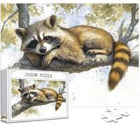 Puzzle 4000 Pièces Adultes, Raton Laveur Puzzle Animal Motif Désign, Grand Bois Jigsaw 141x87cm Débutant Fille éducatif Challenge Toy avec Emballage Cadeau for Decoration Chambre Murale, Model400