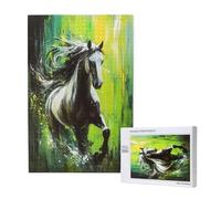 Puzzle 4000 Pieces Animal Grand Puzzle Classiques en Bois pour Adultes, Jeux Amusants/Colorés/Impossible/Difficiles, Cadeau d'anniversaire de Festivals pour la Famille Amis Cadeaux, Cheval M-1386