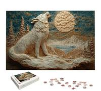 Puzzle 4000 Pièces Animaux, Puzzle 4000 Pièces pour Adultes et Enfants à Partir de 14 Ans, Loup Puzzles Bois avec Une Boîte d'emballage Exquise, Puzzles pour Décoration Murale, Cadeau Femme, -7082