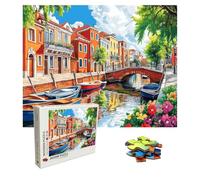 Puzzle 4000 Pièces Architecture, Puzzle Adulte Bois, Impossible Classique Jigsaw Puzzles Bateau, Jeu D'adresse pour Toute la Famille, Puzzles Coloré Jeu de Ponte, Cadeau Femme 141.5 X 87.5 cm 8p-339