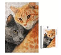 Puzzle 4000 Pièces - Chat & Animal - Puzzle en Bois Durable avec Lettres au Dos - Jeu sans Poussière avec Affiche - Modèle pour Collectionneurs et 14 Ans et Plus (147x105cm) P3#758