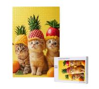 Puzzle 4000 Pieces Chat Grand Puzzle Classiques en Bois pour Adultes, Jeux Amusants/Colorés/Impossible/Difficiles, Cadeau d'anniversaire de Festivals pour la Famille Amis Cadeaux, Ananas M-1462