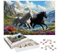 Puzzle 4000 Pièces Cheval, Puzzle 4000 Pièces Adultes et Enfants, Puzzles Bois avec Une Boîte d'emballage Exquise, Jeu Éducatif Puzzles Montagne, Decoration Maison, Cadeau Femme, Cadeau Homme H-934