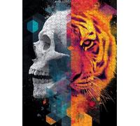 Puzzle 4000 Pièces, CrâNe Tigre Adultes Puzzle 4000, Jeu Éducatif Puzzles, Classique Jigsaw Puzzles, Défi Impossible, Jeu D'adresse pour Toute la Famille, Décoration de la Les Murs FNKL4-613