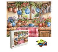 Puzzle 4000 Pièces Cuisine, Puzzle Adulte Bois, Impossible Classique Jigsaw Puzzles Fleur, Jeu D'adresse pour Toute la Famille, Puzzles Coloré Jeu de Ponte, Decoration et Cadeau 141.5 X 87.5 cm 8p-45