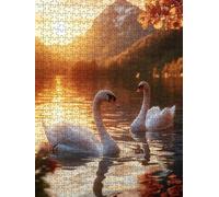 Puzzle 4000 Pièces, Cygne Blanc du Lac Adultes Puzzle 4000, Classique Jigsaw Puzzles, Jeu Éducatif Puzzles, Défi Impossible, Jeu D'adresse pour Toute la Famille, Décoration de la Les Murs BXHZW4-369
