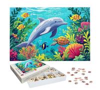 Puzzle 4000 Pièces Dauphin, Puzzle 4000 Pièces Adultes et Enfants, Puzzles Bois avec Une Boîte d'emballage Exquise, Jeu Éducatif Puzzles Animal, Decoration Maison, Cadeau Femme, Cadeau Homme, -8607
