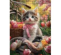 Puzzle 4000 Pièces, Fleur De Lys Chat Adultes Puzzle, Classique Jigsaw Puzzles, Défi Impossible, Jeu D'adresse pour Toute la Famille, Jeu Éducatif Puzzles, Décoration de la Maison DX0YL4-65