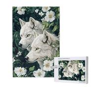 Puzzle 4000 Pieces Fleur Grand Puzzle Classiques en Bois pour Adultes, Jeux Amusants/Colorés/Impossible/Difficiles, Cadeau d'anniversaire de Festivals pour la Famille Amis Cadeaux, Loup M-1265