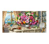 Puzzle 4000 pièces : Fleurs d'été et tasse de thé